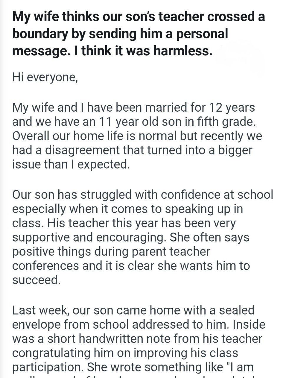 Her Son’s Teacher